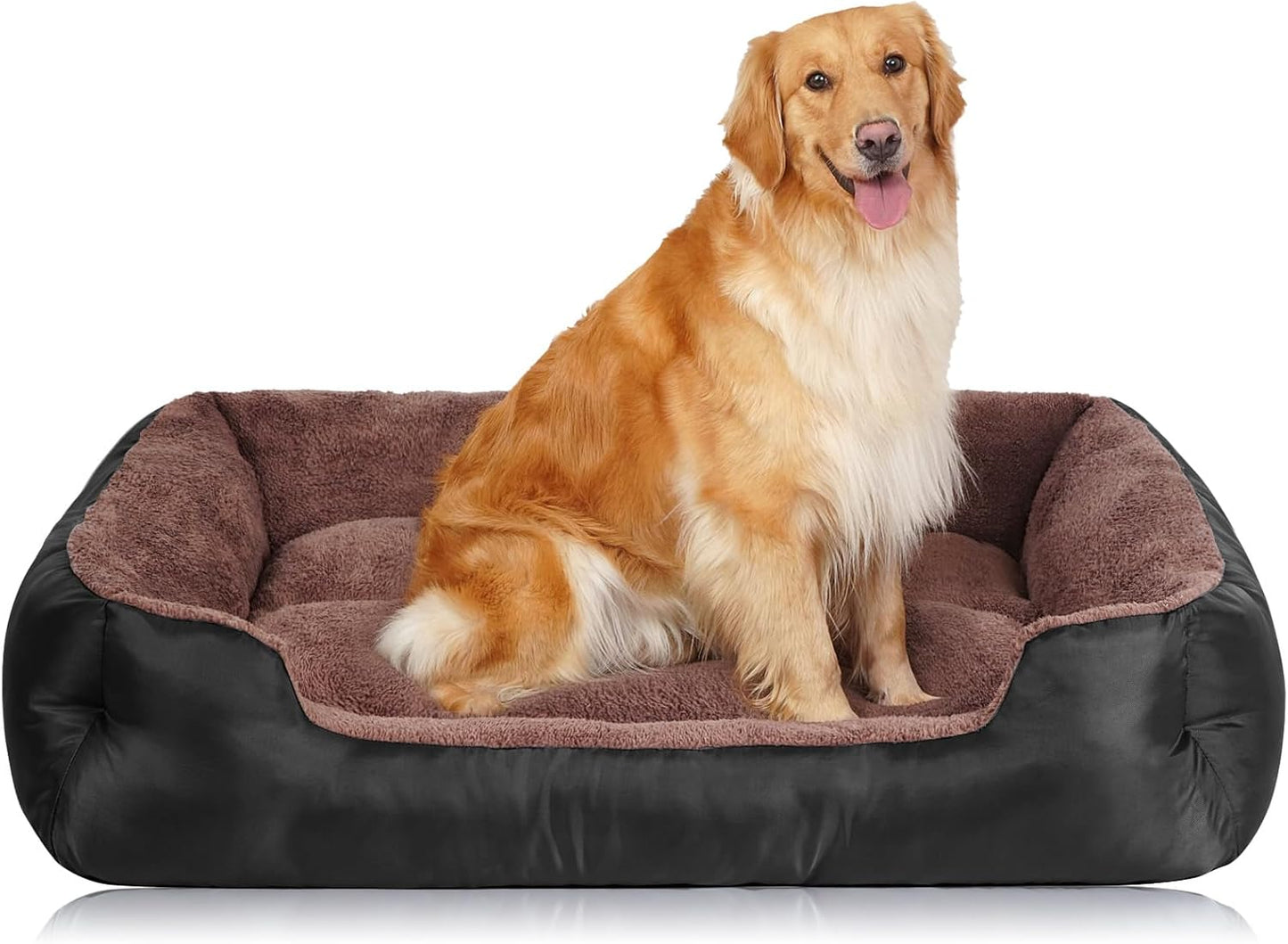 Dog Beds for Extra Large Dogs, Rectangle Washable Pet Bed with Sides, Big Dog Couch Bed with Non-Slip Bottom