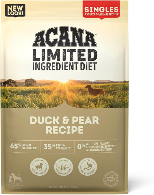 ACANA Singles Limited Ingredient Grain Free High Protein Dry Dog Food Duck & Pear Recipe 13lb Bag