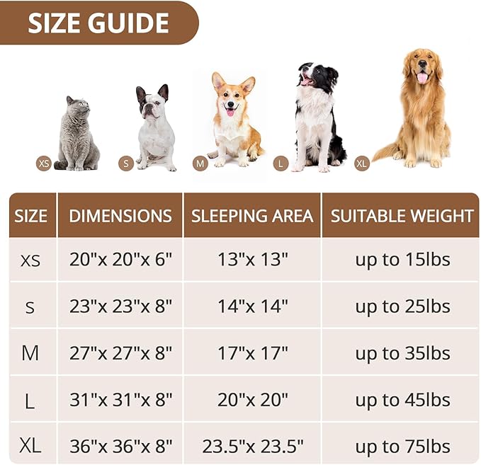 JOLLYVOGUE Large Calming Dog Bed, Anti-Anxiety Donut Cuddler Cat Bed with Anti-Slip Bottom, Fluffy Faux Fur Machine Washable Pet Cushion for Medium Large Dog & Cat, 36"/Rainbow