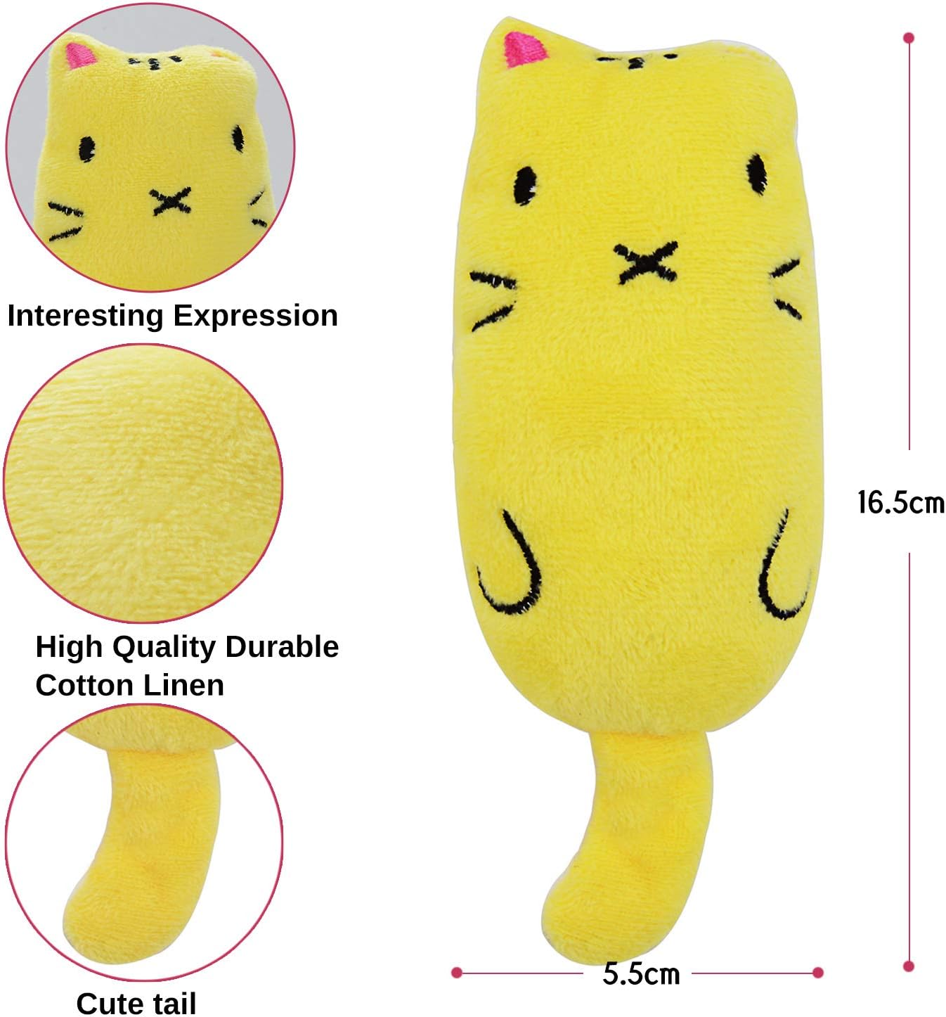 Legendog 5Pcs Catnip Toy, Cat Chew Toy Bite Resistant Catnip Toys for Cats,Catnip Filled Cartoon Mice Cat Teething Chew Toy (Multicolor1)