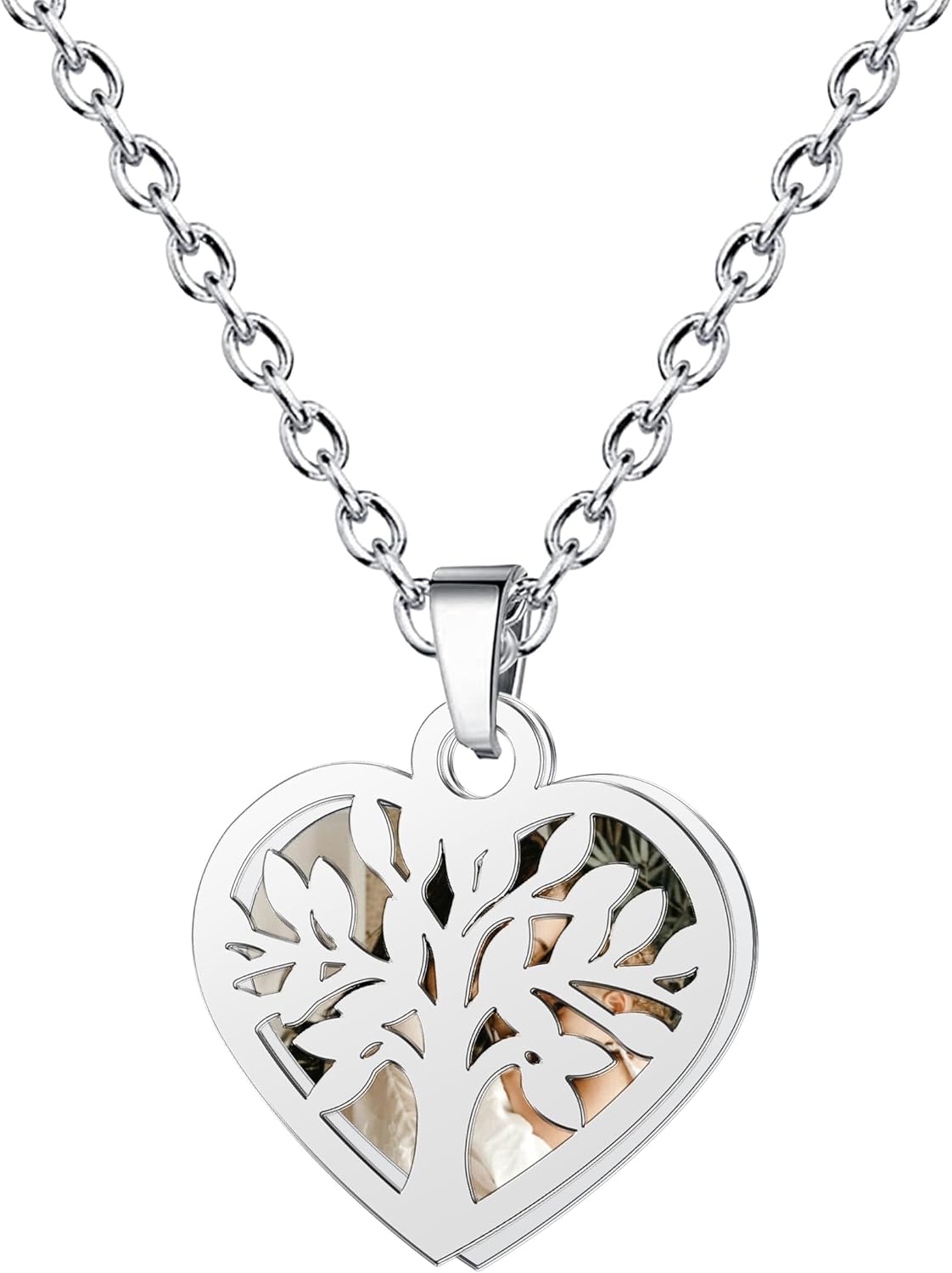 CharmSStory Personalized Photo Necklaces Custom Engraved Name Necklace Memory Keepsake Picture Necklace Pendant Customized Gifts for Women Men