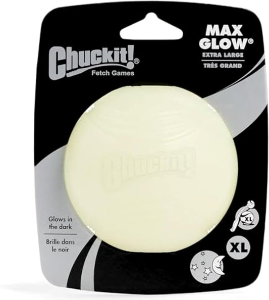 Chuckit! Glow in the Dark Bouncy Balls - Ball for Dogs, Chuckit Dog Toy, Max Glow Balls - Extra-Large, 3.5 Inch, Pack of 1