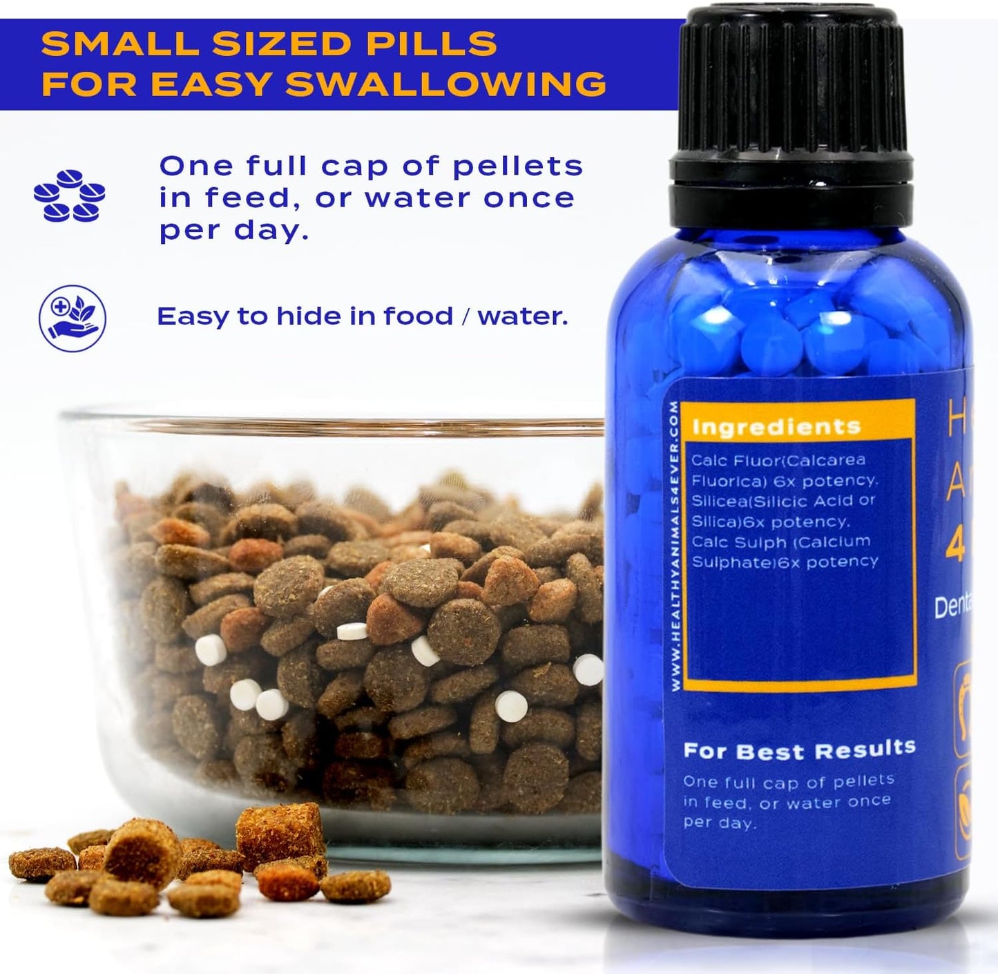 Healthy Animals 4Ever All-Natural Horse Dental Health Support - Maintains Strong, Healthy Teeth & Bones - Dental Supplements for Horses - Homeopathic & Highly Effective - 300 Tablets