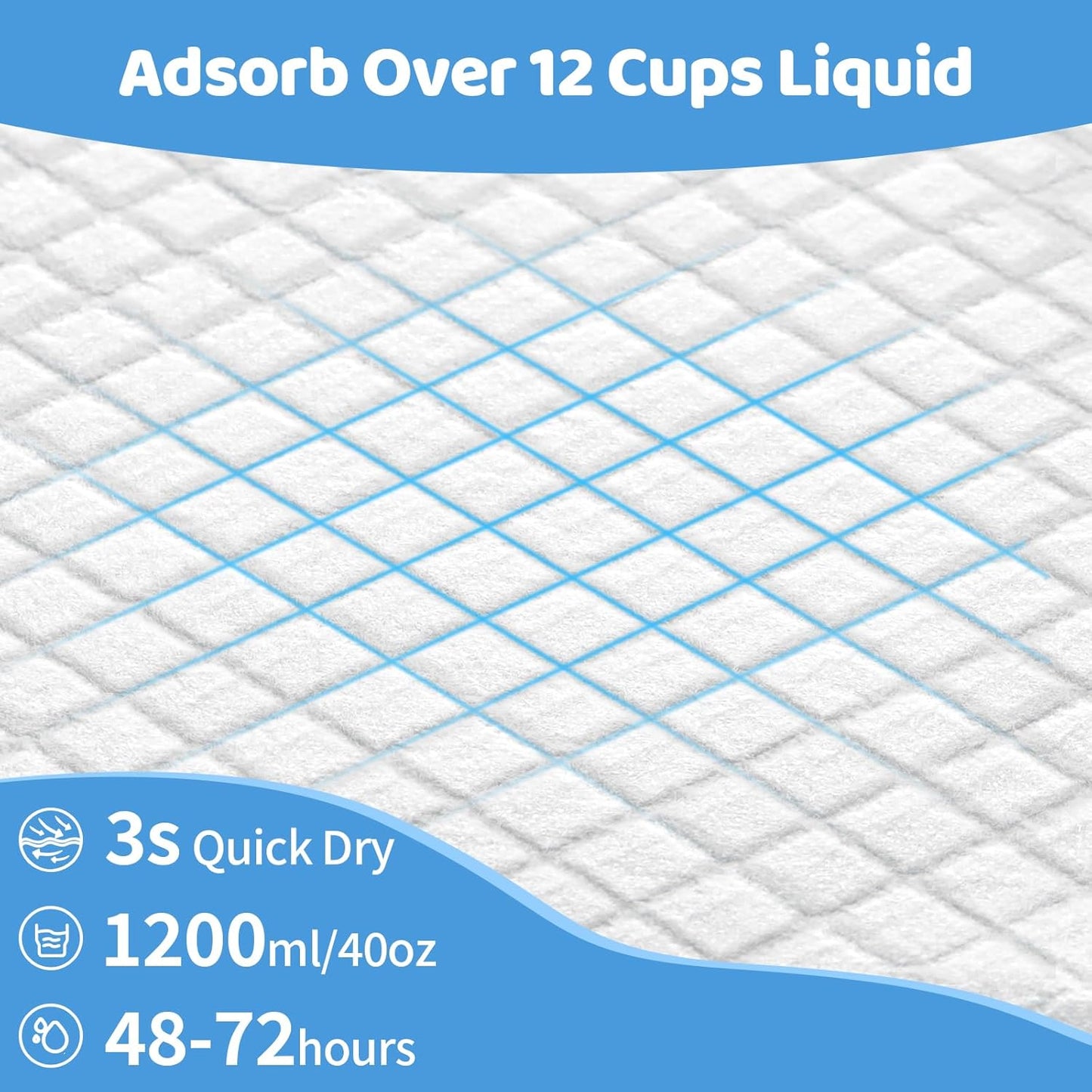 Gimars 100G Thicker Large 36in x 44in Puppy Pads – Dog Pee Pads with Reinforced Edges for Medium & Large Breeds, Multi-Dog Homes, 100% Leakproof, 48H Absorption, Indoor Potty & Floor Protection