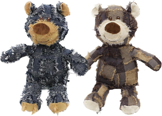 MAXBECK Dog Companion for Heavy Chewers- Indestructible Robust Bear Dog Toy, Resistant Squeaky Dog Toys for Heavy Chewers, Unbreakable Stuffed Plush Dog Toys for Aggressive Chewers (E-Navy+Purple)