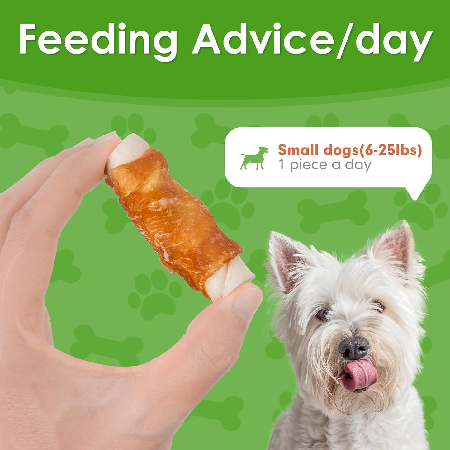 MON2SUN Dog Treats, 2.5 Inch Chicken Wrapped Rawhide Rolls, Teeth Cleaning Chews with High Protein for Small Dogs, 21.2 oz (32 Count - Pack of 1)