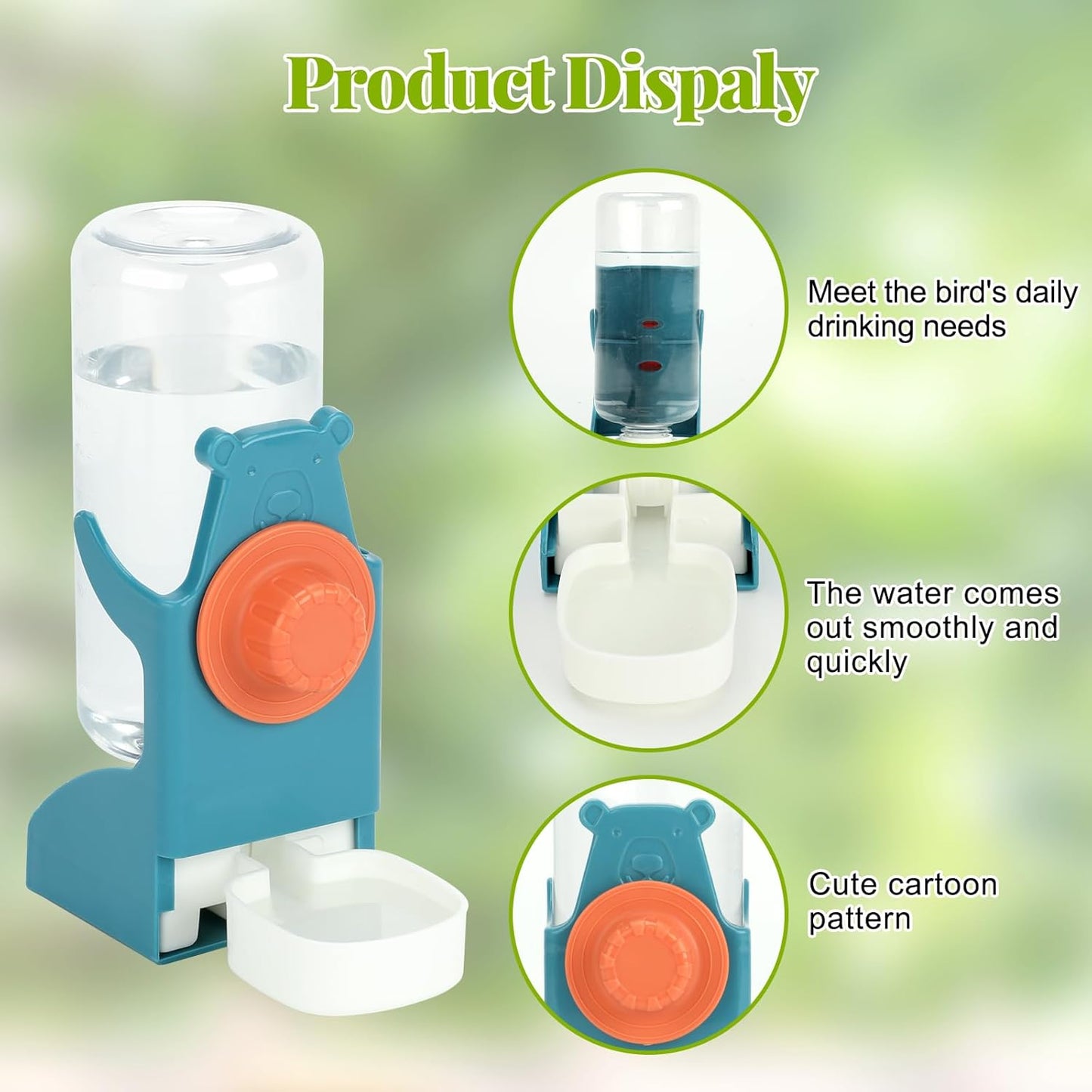 Rypet No Mess Bird Water Feeder Dispenser Set Automatic Bird Feeder Transparent Food Container Cage Acrylic Parrot Feeders Accessories for Small Birds Parrot Cockatoo Canary