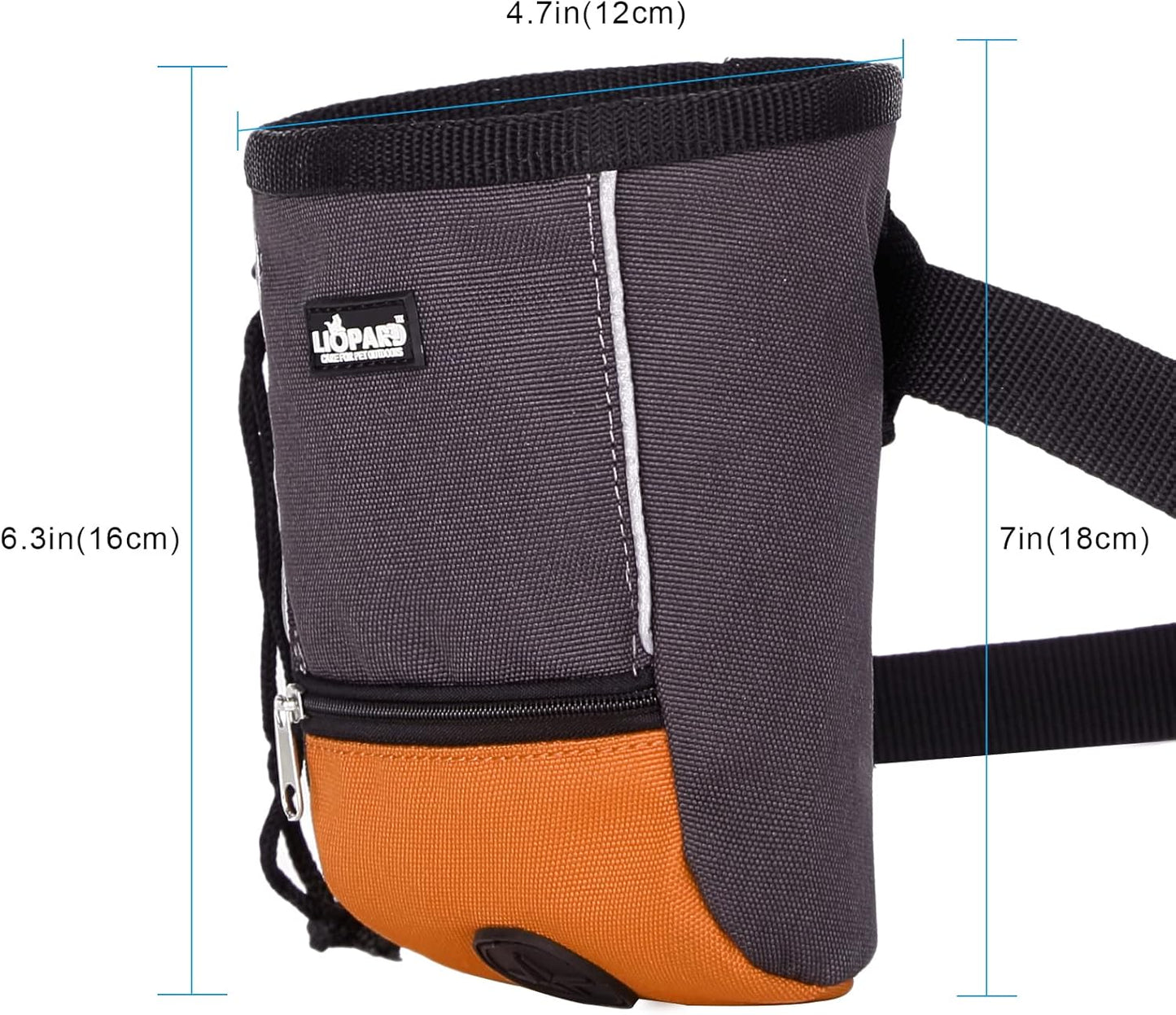 LIOPARD Treat Training Pouch for Dogs, Pet Treat Pouch, Dog Treat Pouches, Dog Treat Bag, Dog Training Treat Bag, Slanted Opening, Ideal for Dog Walking & Training (Orange)