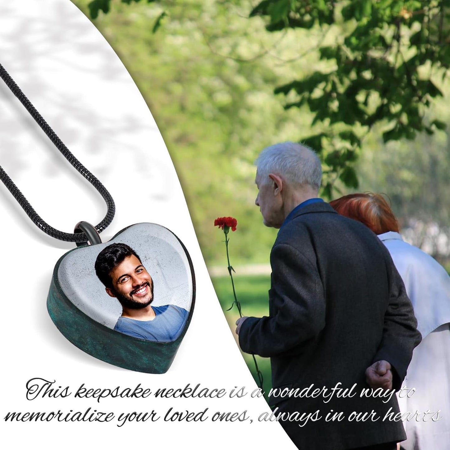 Farfume Personalized Pet Urn Necklace for Dog Cat Ashes Cremation Pet Memorial Customized Photo Text Engraving Pendant Keepsake Funeral Jewelry
