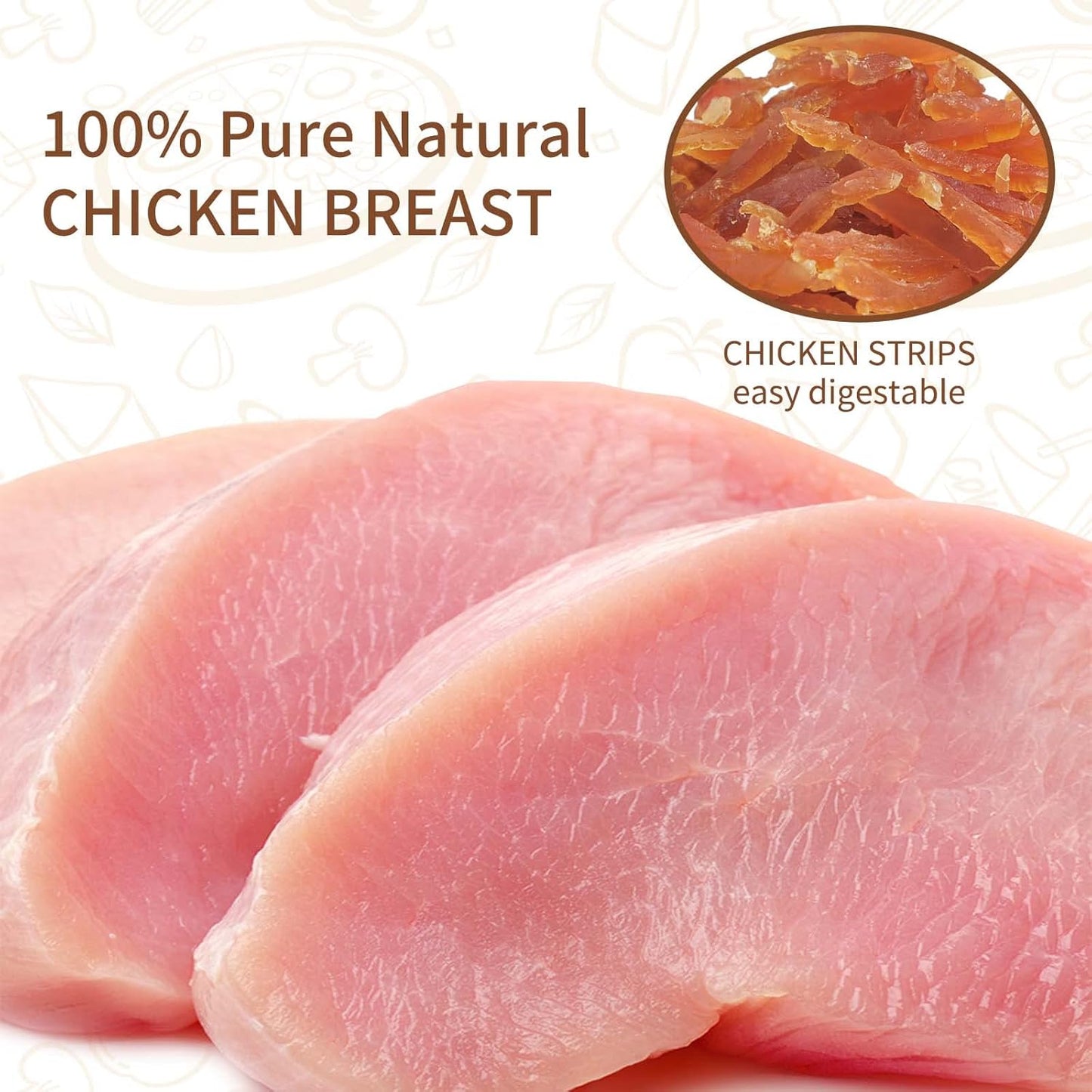 ASMPET Dog and Cat Treats, Chicken Strips, Grain Free Soft Chewy Training Rewards 10.6 OZ