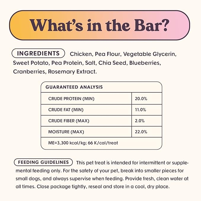 Dog Treats Jerky Snack Bars, Variety 3-5 oz Bags, Training Treats, Natural Superfood Grain Free, Real Salmon, Chicken, Beef, Superfoods, Corn & Soy Free