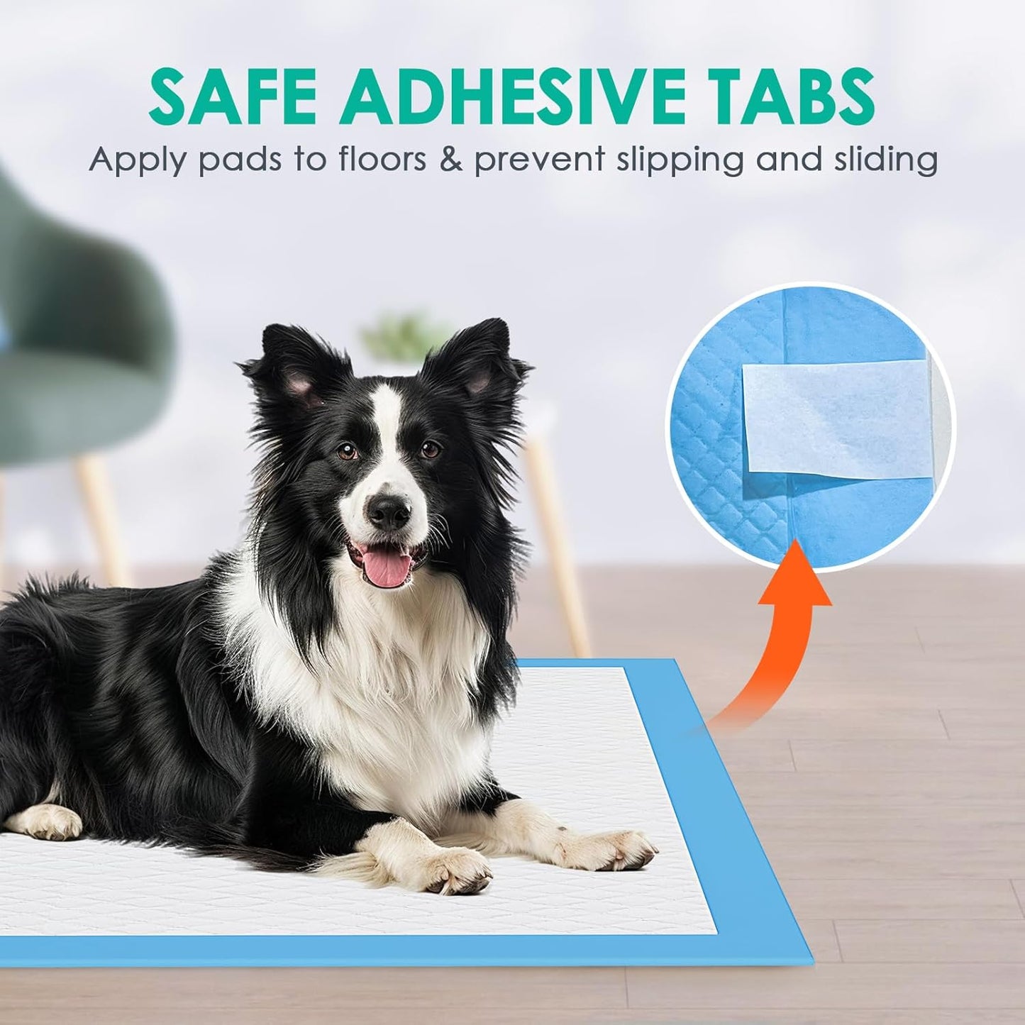 JollyMate Dog Pee Pads Extra Large 28"x34", X-Large Puppy Training Pads with Adhesive Tabs, 6 Layers Thick, Super Absorbent, Leak-Proof, Quick-Dry, Potty Pads for Dogs and Puppies (100, 28*34IN)