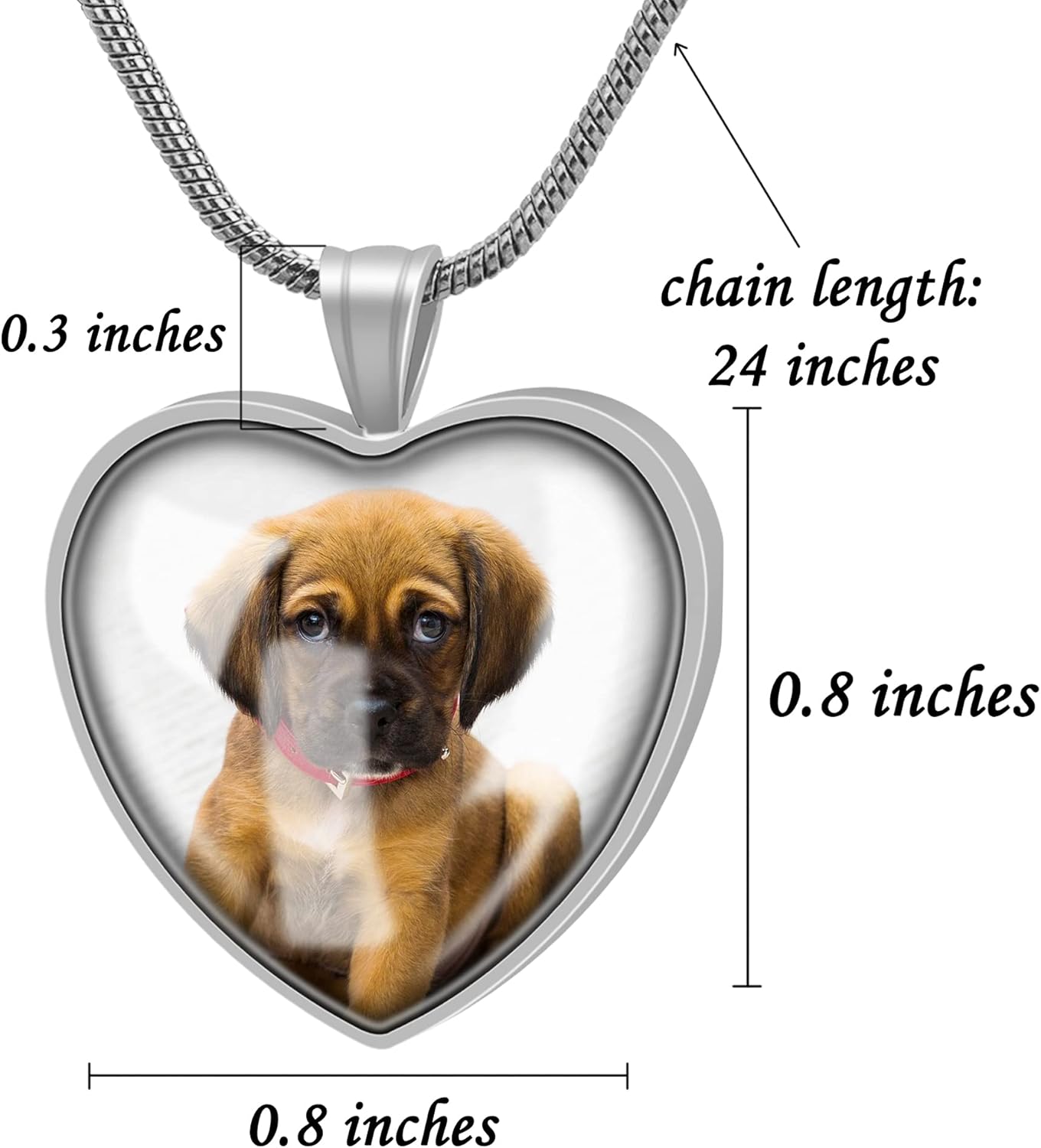 Farfume Personalized Pet Urn Necklace for Dog Cat Ashes Cremation Pet Memorial Customized Photo Text Engraving Pendant Keepsake Funeral Jewelry