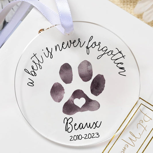 Pet Memorial Christmas Ornaments, Touber Personalized Pet Memorial Ornament, Pet Keepsake Ornament, Pet Loss Gifts, Pet Memorial Gifts, Loss of Pet Sympathy Gifts - Acrylic