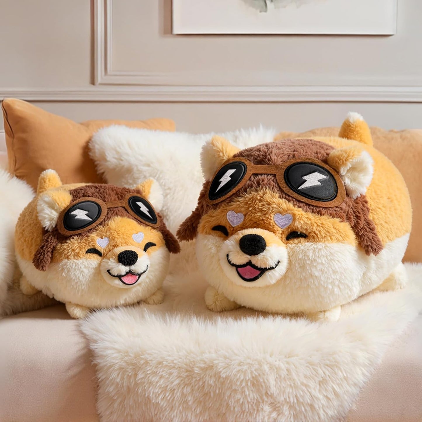 Dog Plush, Cute Shiba Inu Plushies Pillow, Soft Puppy Stuffed Animal for Hugging, Anime Plushie Doll, Cute Stuff Toys Gift for Girls, Boys and Males (14 Inch)