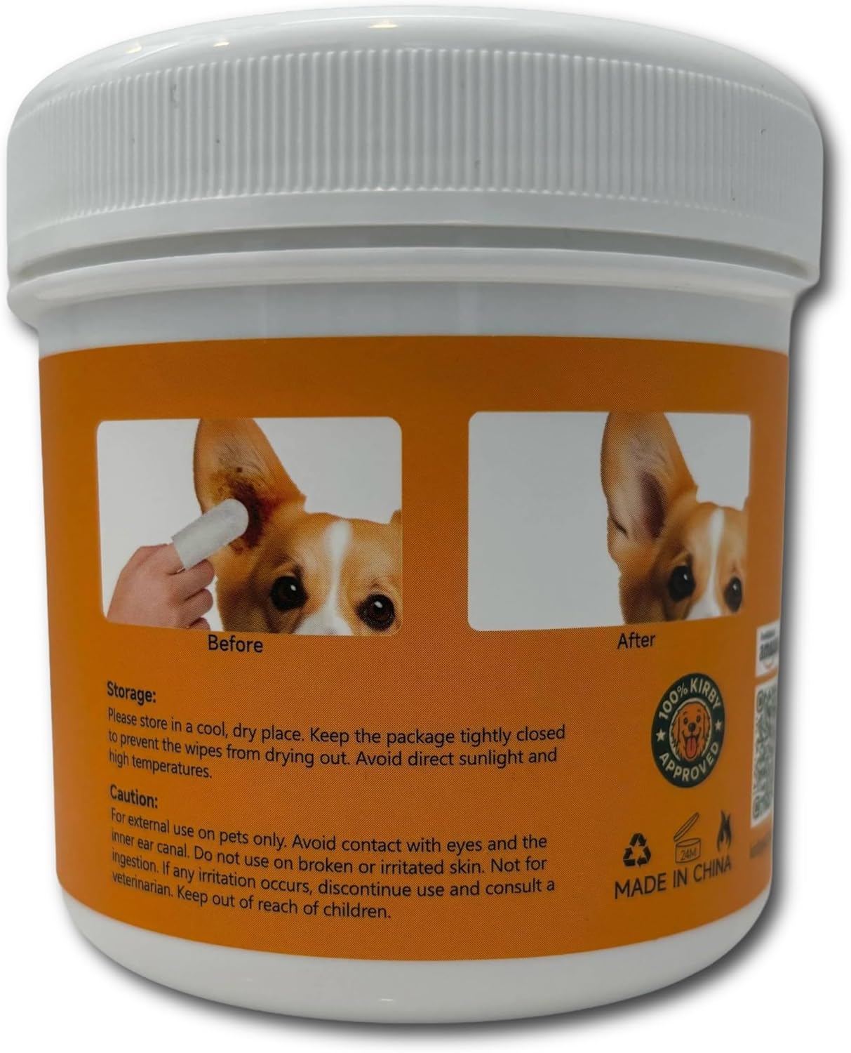 Kirby's Choice Pet Wipes 50 Ct Canister – Dog & Pet Finger Wipes for Teeth & Ears – Gentle Grooming Wipes for Oral Care & Ear Cleaning – Safe, Durable & Easy to Use (Ears)