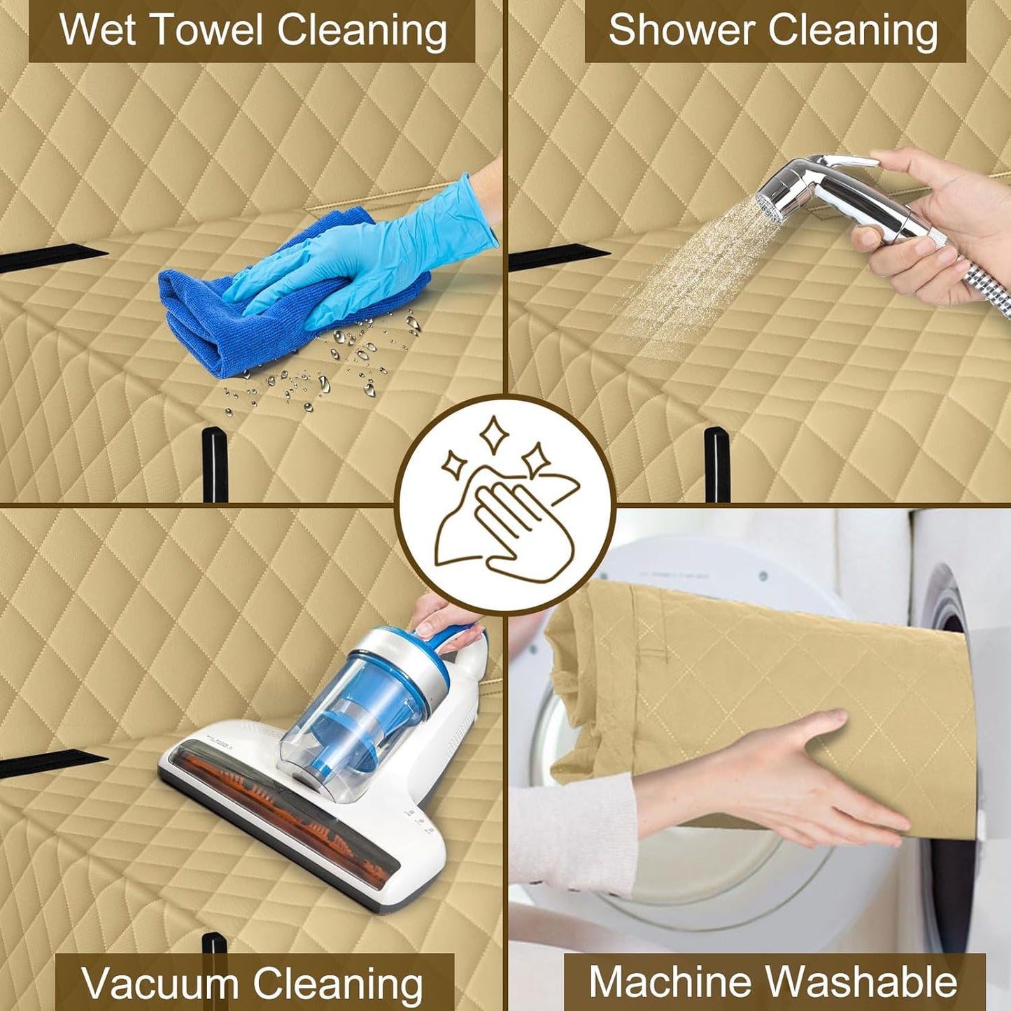 Backseat Cover for Dogs, Waterproof and Non-Slip Pet Bench Seat Covers, Car Seat Protector for Back Seat, Universal Size Rear Car Seat Cover Fits Cars, Trucks and SUVs, L-Khaki&Black