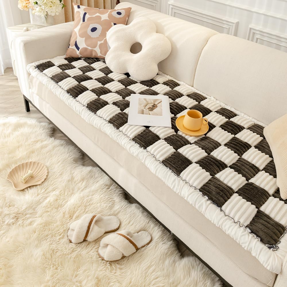 Couch Cover for Dogs Washable, Sofa Cover Protector, Couch Covers for 3 Cushion Couch Sofa Pet Friendly, Soft, Non Slip (27.6 x 70.9 Inch, Black)