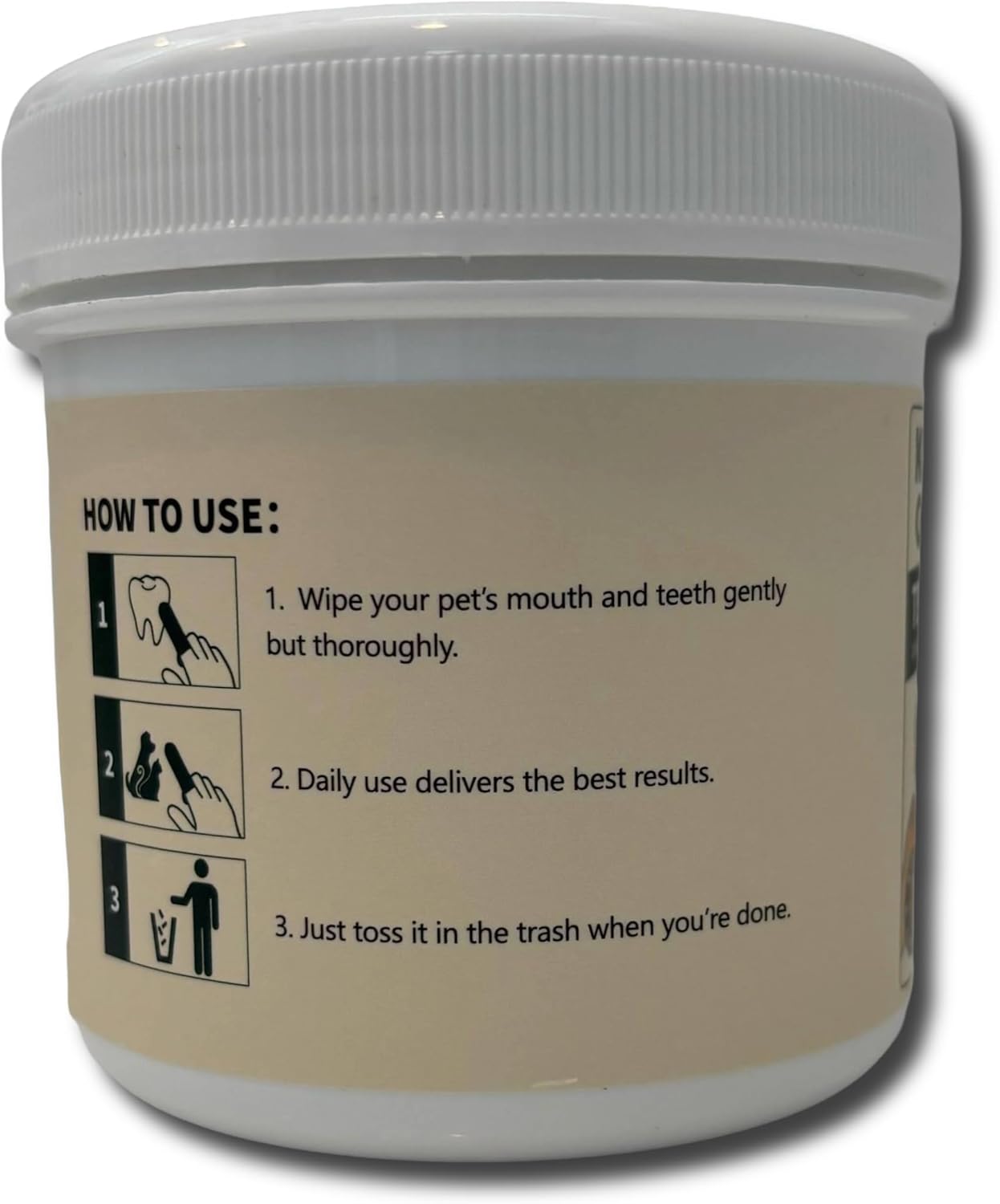 Kirby's Choice Pet Wipes 50 Ct Canister – Dog & Pet Finger Wipes for Teeth & Ears – Gentle Grooming Wipes for Oral Care & Ear Cleaning – Safe, Durable & Easy to Use (Teeth)