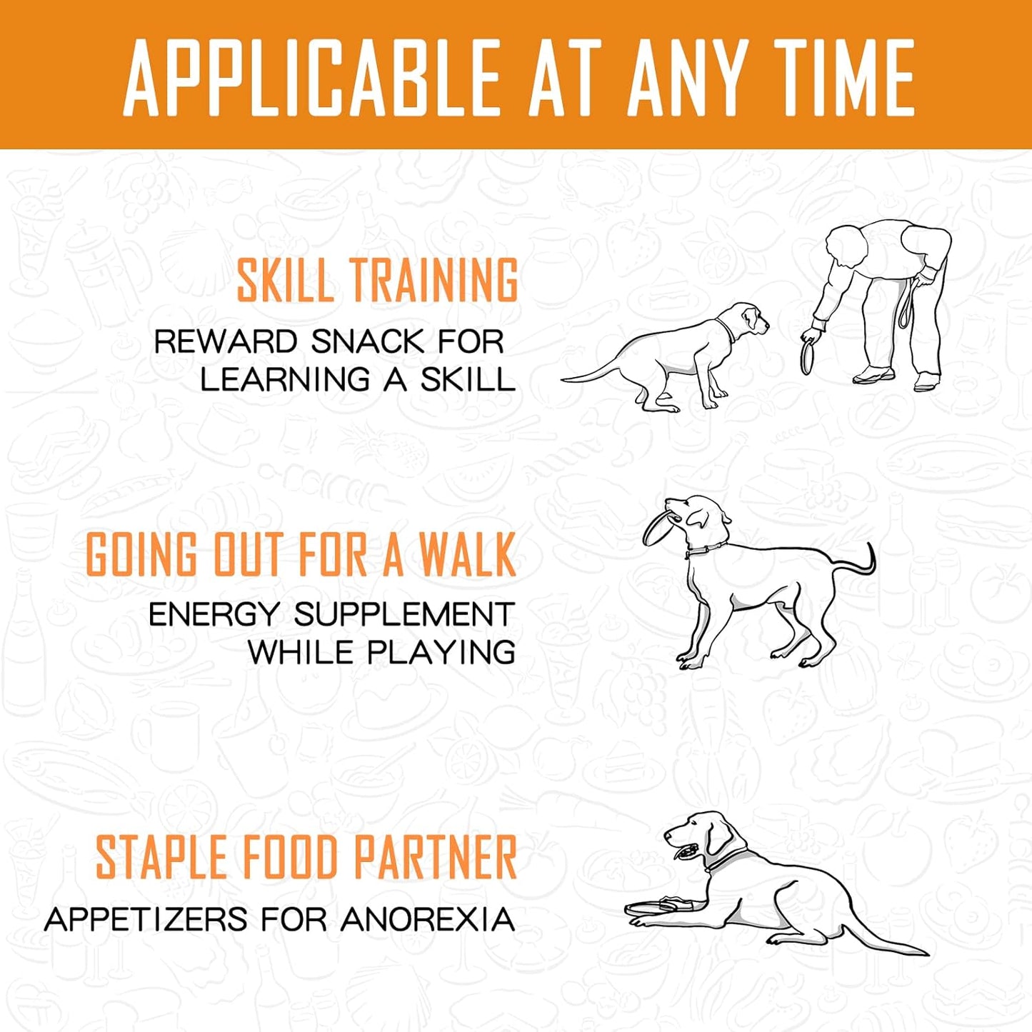 Chicken Sweet Potato Dog Treats, Double Sweet Potato Chews with Taurine, Healthy Pet Snacks for Large Dog, 12.5 oz