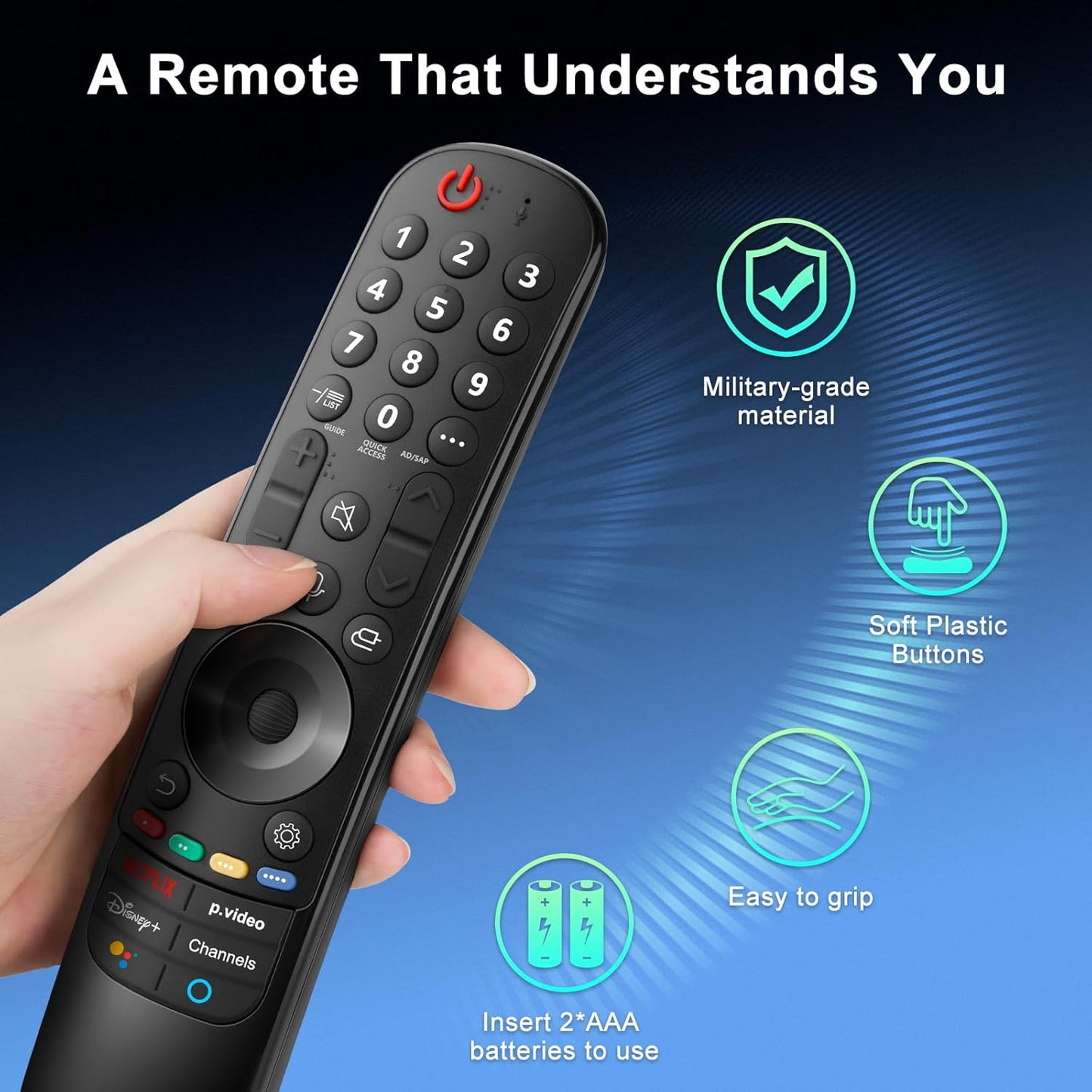 Magic Remote for LG-Smart-TV-Remote-Control-Replacement with Pointer and Voice Function,Compatible with LG 2021/2022/2023/2024 UHD OLED QNED NanoCell 4K 8K Smart TV