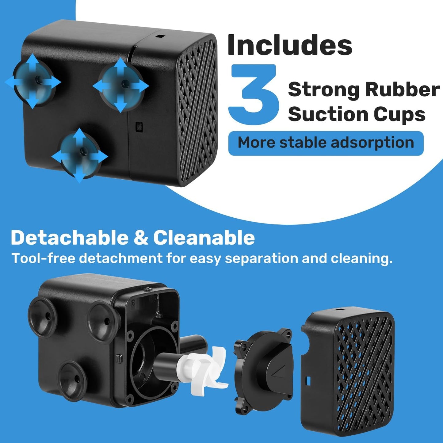 Mini Submersible Pump, Small Fountain Pump with & Sensor (DC 5V USB) for Fish Tank, Pet Fountains, Water feature, Tabletop Fountain, Pond, Hydroponics, Cat Drinking Fountain Replacement Pump