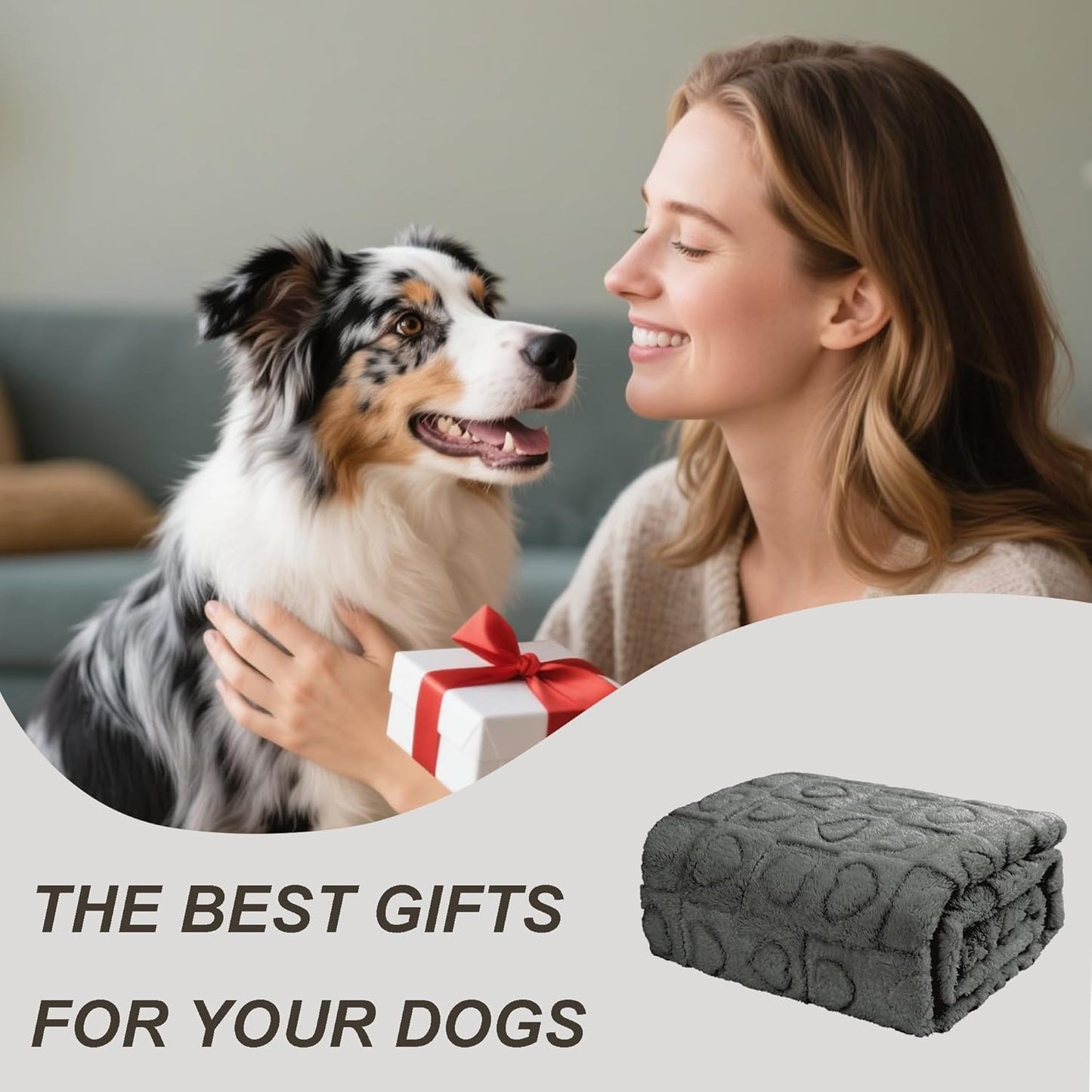 gogobunny Calming Plush Dog Cat Blanket 300GSM Coral Fleece, Ultra-Soft Machine Washable Pet Bedding for Small Medium Dogs Cats Puppies Kittens (Anthracite, 25x35)