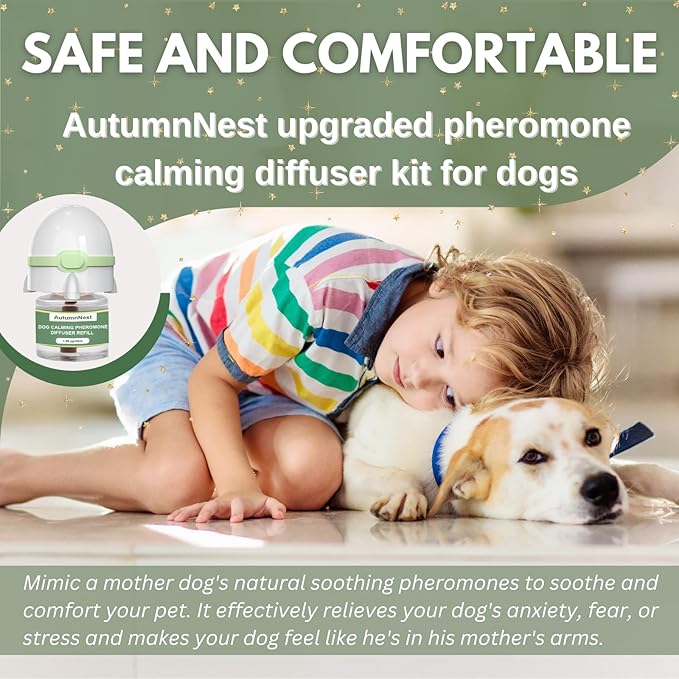 8-in-1 Dog Calming Pheromone Diffuser Kit – Pet Stress Support (2 Plug-Ins + 6 x 48ml Refills), Helps Calm Dogs During Thunderstorms, Travel, Separation, Fireworks & Vet Visits, 180-Day Supply