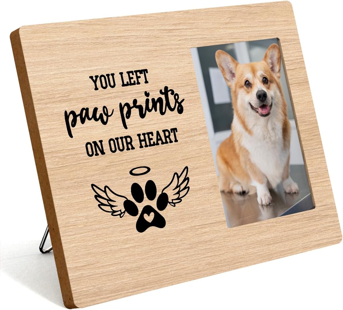 Pet Memorial Gifts for Dogs, Dog Memorial Gifts for Loss Of Cat, Pet Loss Sympathy Gift Picture Frame, Pet Loss Gifts, Pet Remembrance Gift Dog Cat Memorial Photo Frame for Desk Shelf Table Room Decor