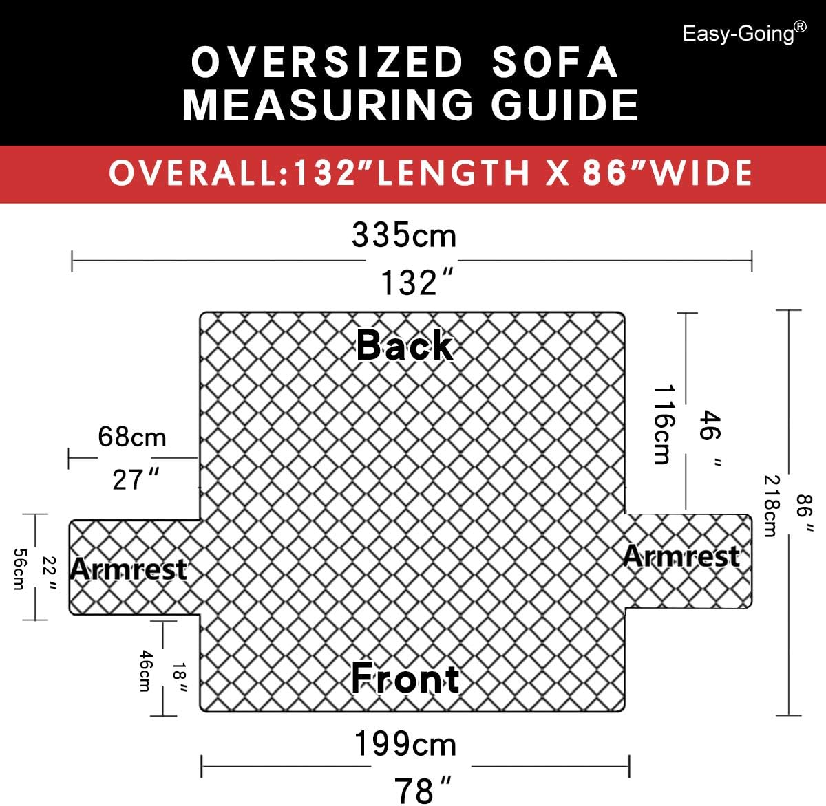 Easy-Going Reversible Oversized Couch Cover for 3 Cushion Couch Sofa Cover for Dogs Water Resistant Furniture Protector Cover with Foam Sticks for Pet (Oversized Sofa, Black/Beige)