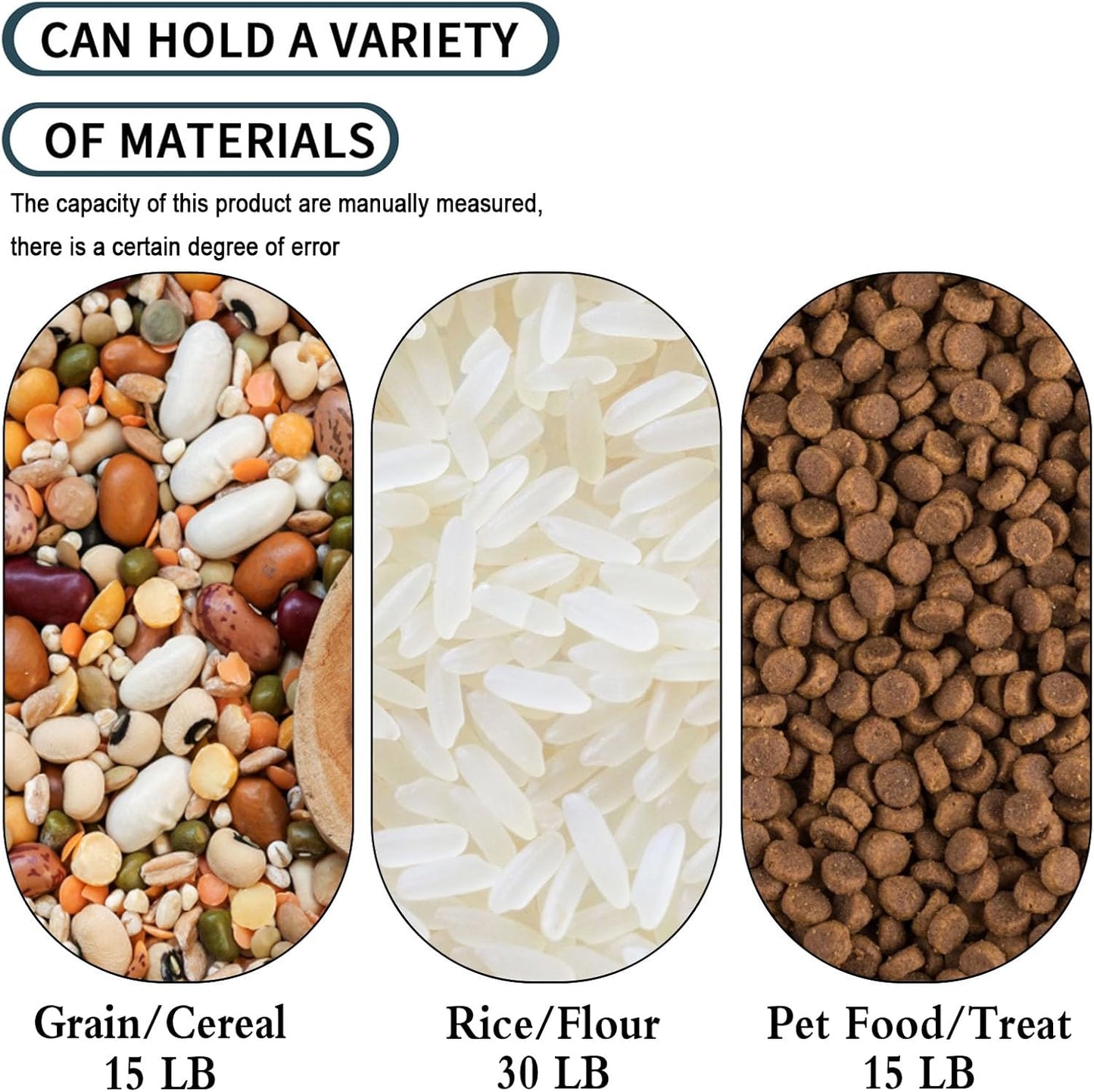 Airtight Dog Food Storage Container 15 lbs Capacity, Large Pet Food Storage Bin, Plastic Cat Food Box with Scoop and Measuring Cup (Green)