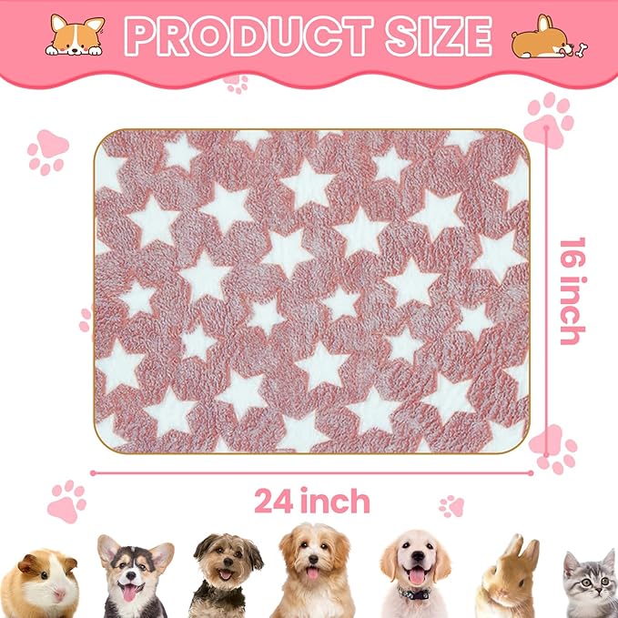6 Pcs Dog Blanket Super Soft Pet Puppy Blankets Calming Blanket for Small, Medium Dogs Warm Sleep Mat Flannel Blanket for Dogs Puppy Cat (24"×16")