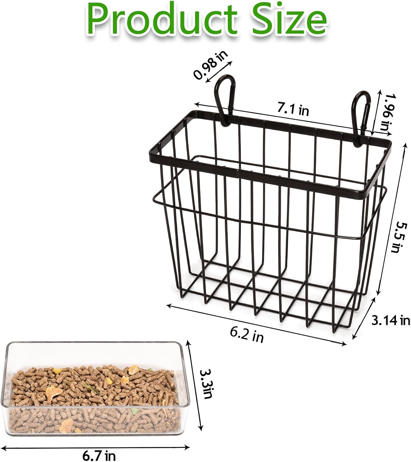 SANGLE SOPFFY Rabbit Feeder and Bunny Food Bowl with Hay Rack for Guinea Pigs, Chinchillas,Holland lop Bunny - Pet Hay Dispenser&Multifunctional Pellet Food Dish