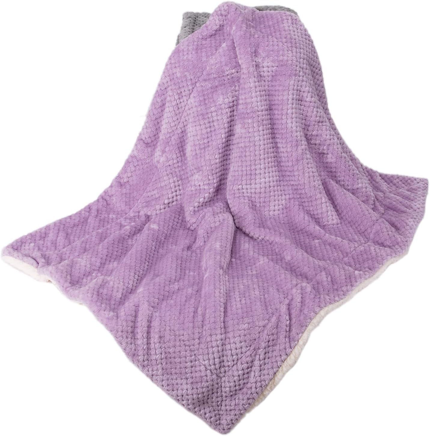 Fuzzy Dog Blanket or Cat Blanket or Pet Blanket, Warm and Soft, Plush Fleece Receiving Blankets for Dog Bed and Cat Bed, Couch, Sofa, Travel and Outdoor, Camping (Blanket (24" x 32"), DW-Lavender)
