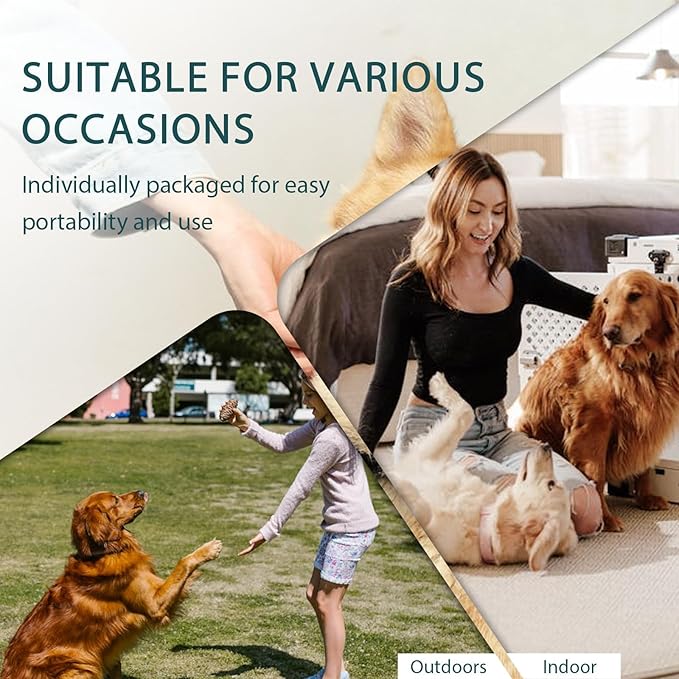 WLP 48 PCS Pet Cleaning and Deodorizing Glove Wipes for Dogs & Cats Hypoallergenic Pet Cleaning and Hydrating Glove Bath Wipes Enriched with Aloe & Jojoba Oil Individually Wrapped