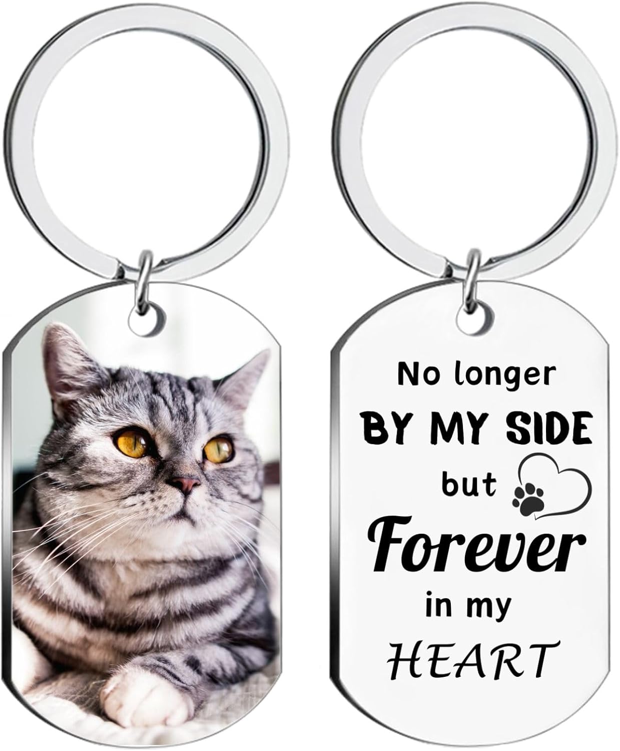 Cat Memorial Gifts for Loss of Cats Custom Pet Picture Keychain Personalized Sympathy Gift for Loss of Pet