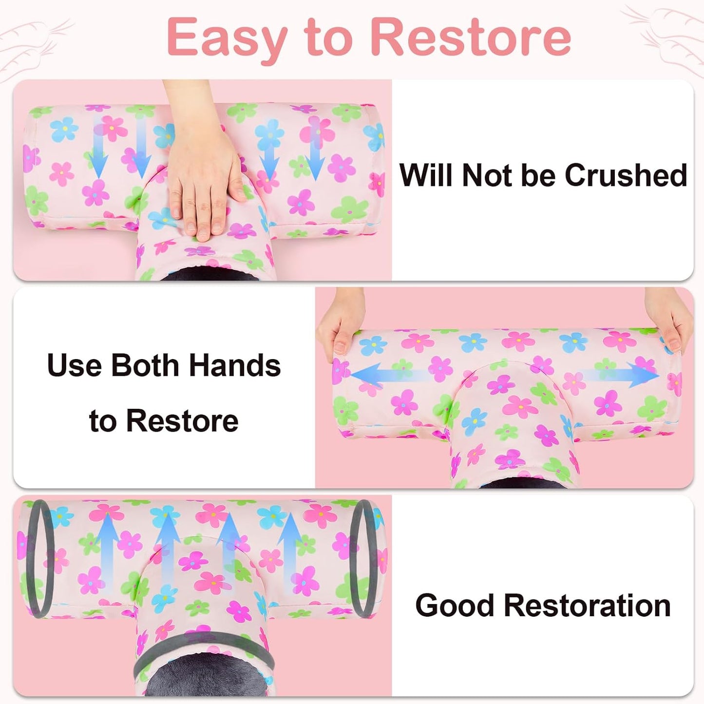 Glittme Guinea Pig Tunnel Washable Guinea Pigs Hideout Portable Rabbit Tunnels Soft Ferret Tunnel for Playing Resting Guinea Pig Accessories for Hedgehogs, Hamster, Apricot Flowers