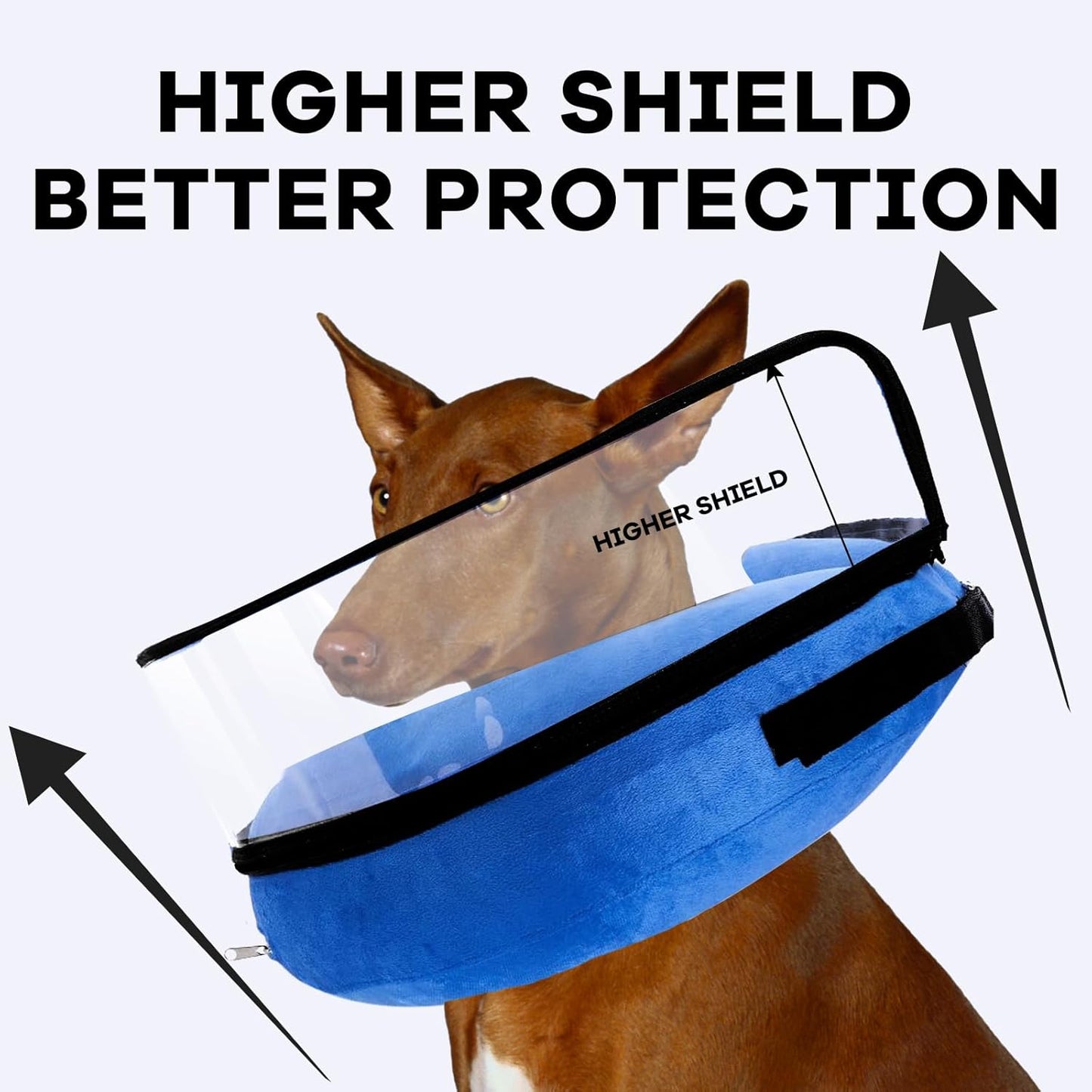 Inflatable Dog Cone Collar-Enhanced Anti-Licking Protective Cone with Adjustable Strap-Soft Dog Donut Collar Recovery Cone for Pets After Surgery(Blue, XL)