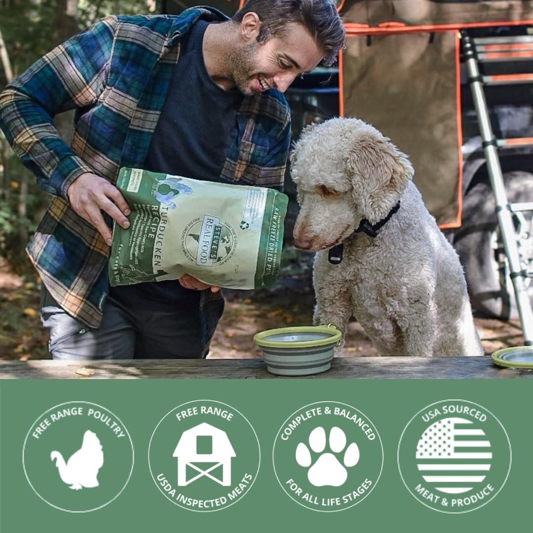 Steve's Real Food Freeze-Dried Raw Nuggets - Turducken Recipe - Raw Pet Food for Dogs and Cats - 20 oz