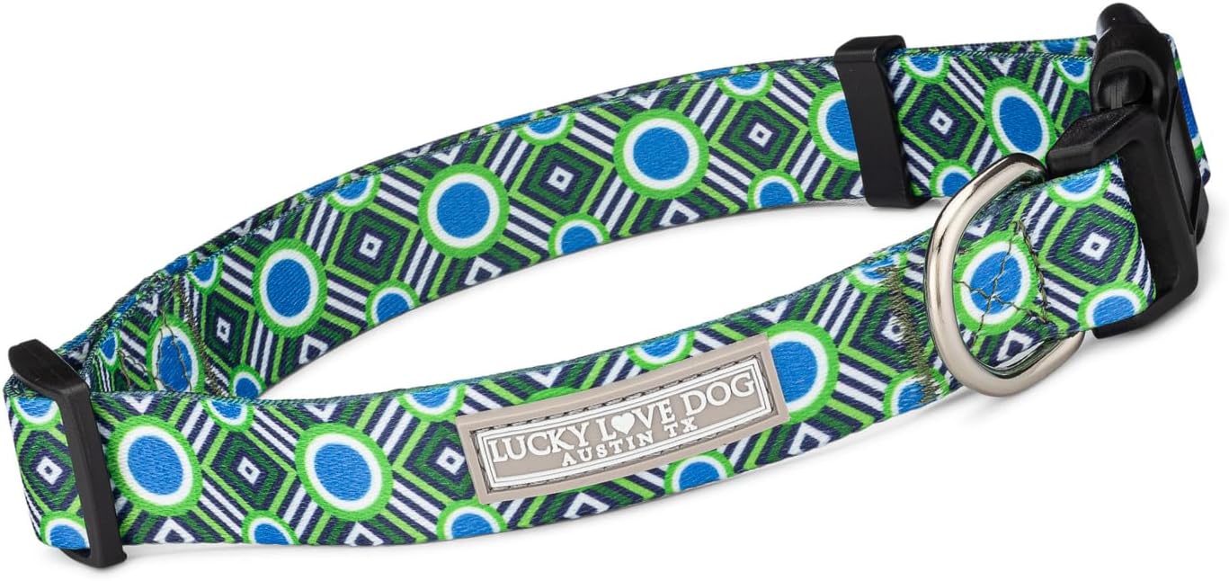 Lucky Love Dog - Adjustable Dog Collar with Easy Click Buckle for Small to Large Ones, Durable, & Comfortable for Male & Female Dogs, Pet Collar for Puppies & Adult Dogs - Leo, Medium