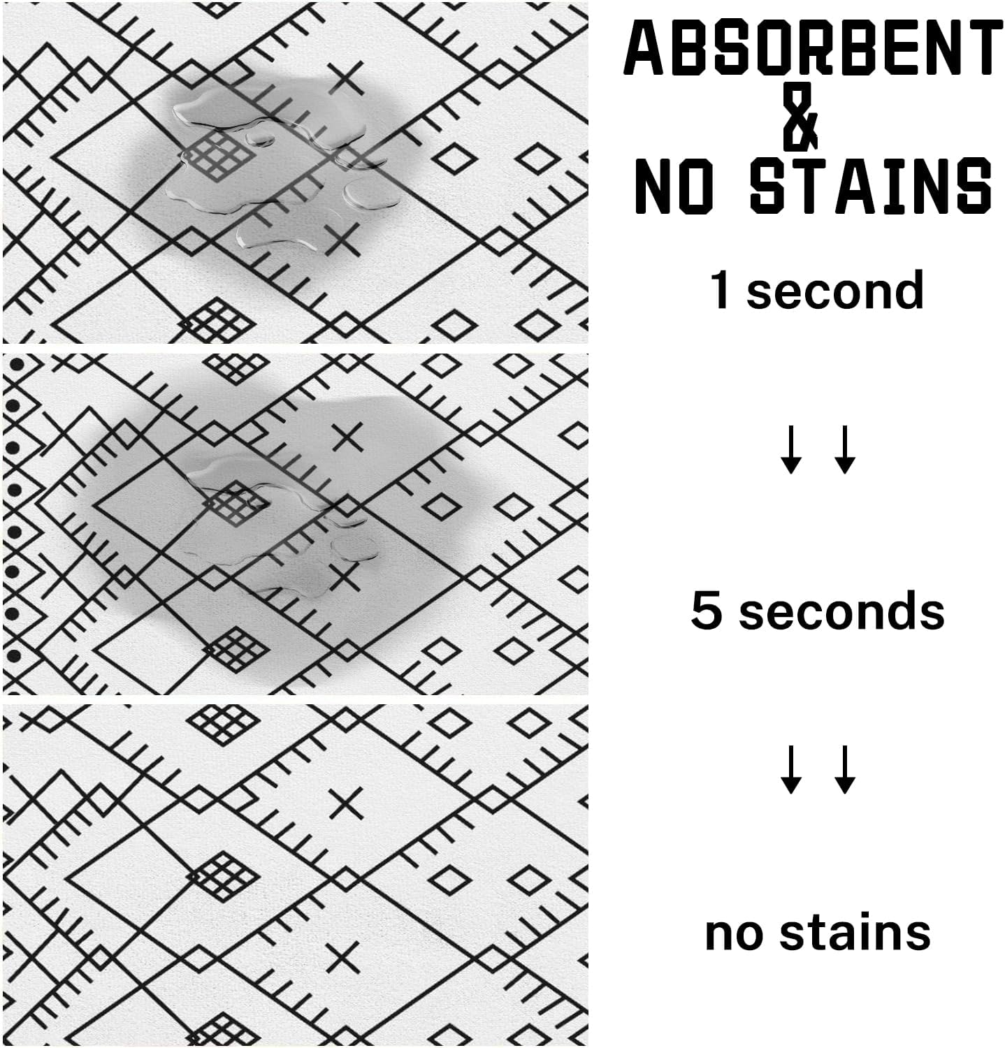 Absorbent Pet Dog Bowl Mat for Food and Water, Pet Cat Food Feeding Mat with Non Slip Rubber Backing, Dog Food Mats for Floors Waterproof, 16"x24"