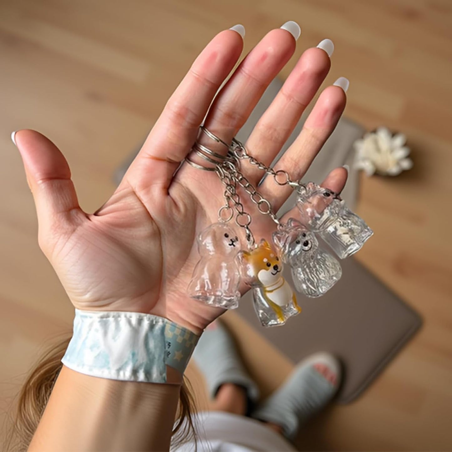 2 Pcs Dog Hair Keychain, Cute Dog Fur Keepsake Storage Bottle, Memorial Bottle Memory Jars for Pet Hair