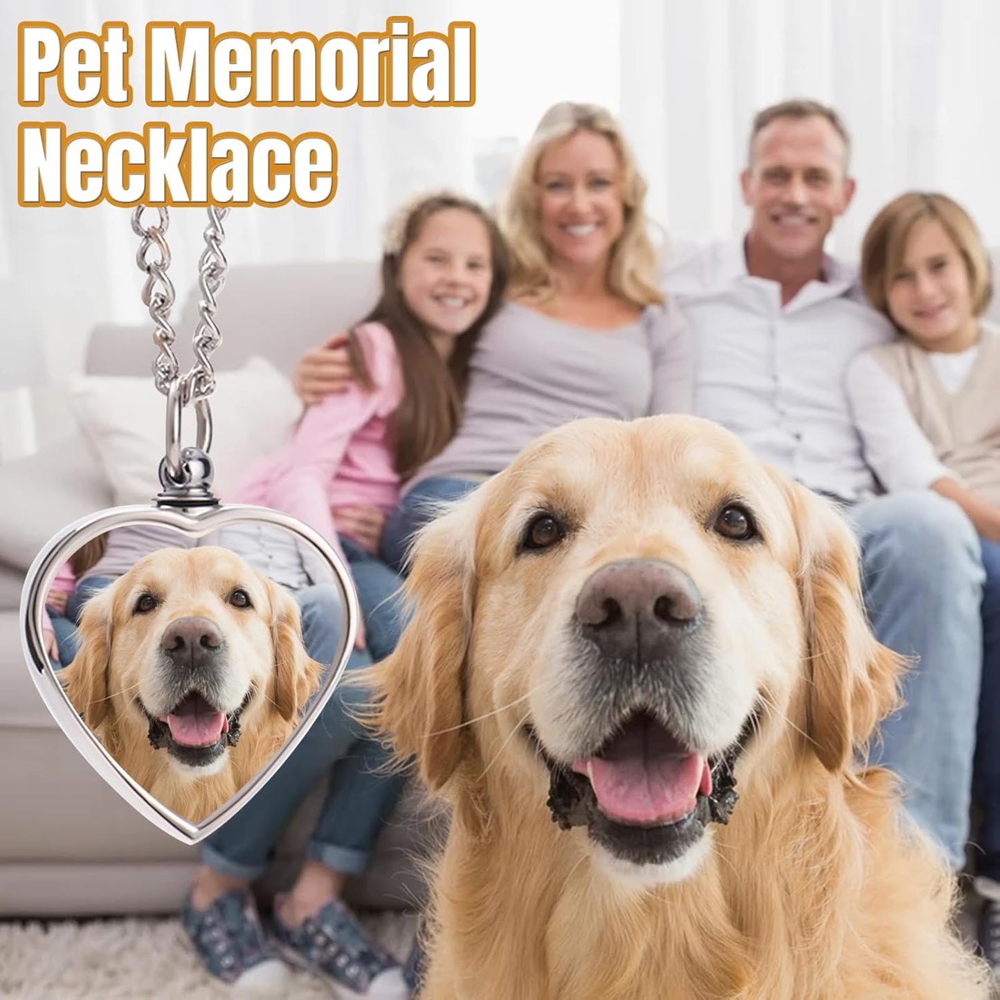 Custom Dog Urn Necklaces for Ashes - Personalized Pet Cremation Jewelry for Ashes,Double-Sided Custom with Text Picture Memorial Gift for Pet Dogs Cats Ashes Necklace (Heart-1)