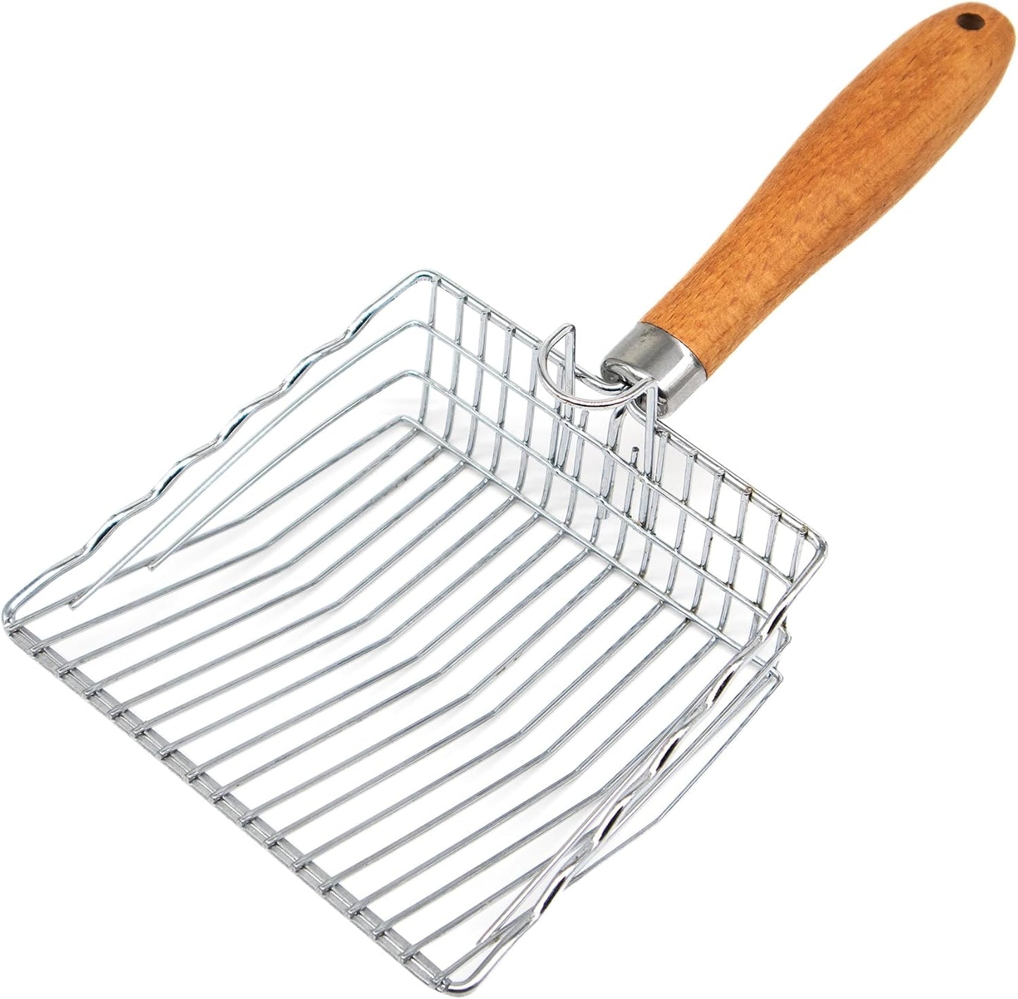 Cat Litter Scoop, Kitty Litter Scooper Metal, Deep Shovel, Wood Handle, Litter Box Fast Sifting for Cats and Kittens