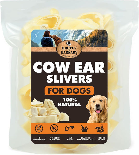 Cow Ears for Dogs – Thick Cut, Grass-Fed Angus Beef, All-Natural No-Rawhide Dog Treat Alternative