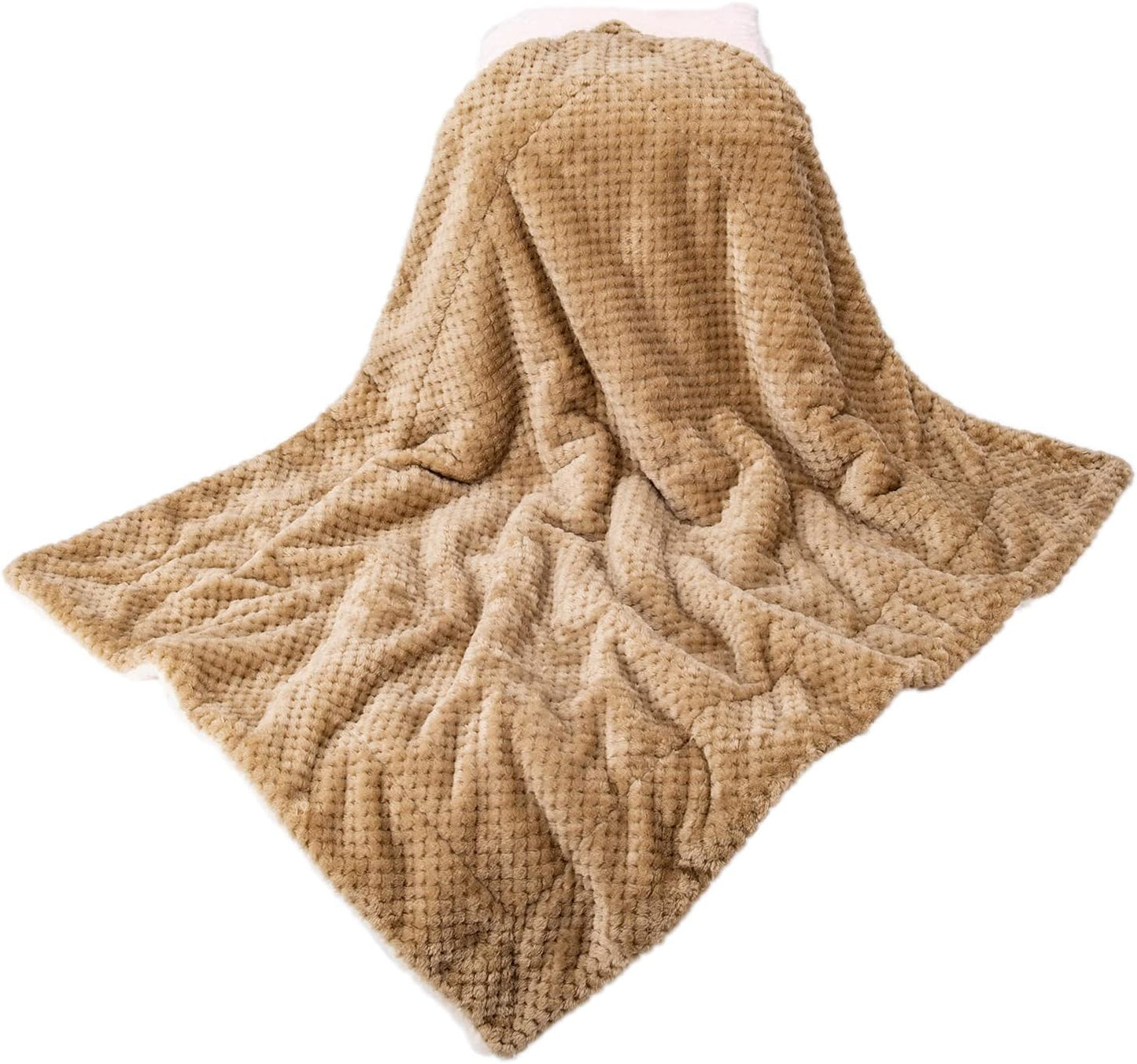 Fuzzy Blanket or Fluffy Blanket for Baby Girl or boy, Soft Warm Cozy Coral Fleece Toddler, Infant or Newborn Receiving Blanket for Crib, Stroller, Travel, Outdoor (40" x 48", DG-Mocha)