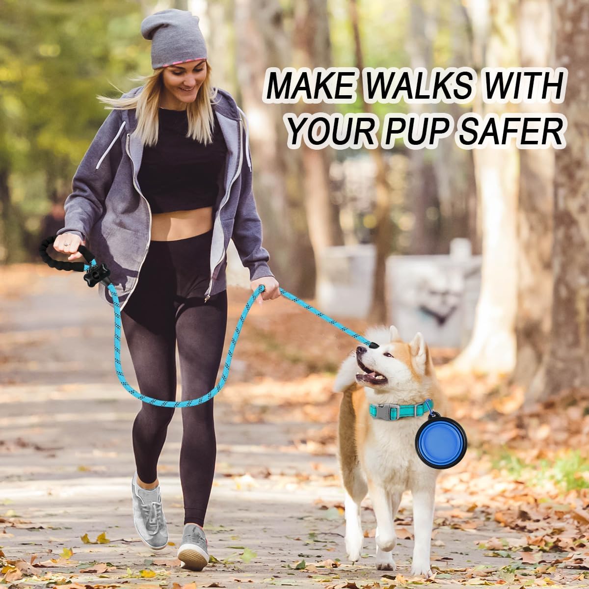 BARKBAY Dog Leashes for Large Dogs Heavy Duty Dog Leash 4/5/6 FT with Comfortable Padded Handle and Highly Reflective Threads for Medium Large Dogs Walking Training Running (5FT-1/2'',Blue)