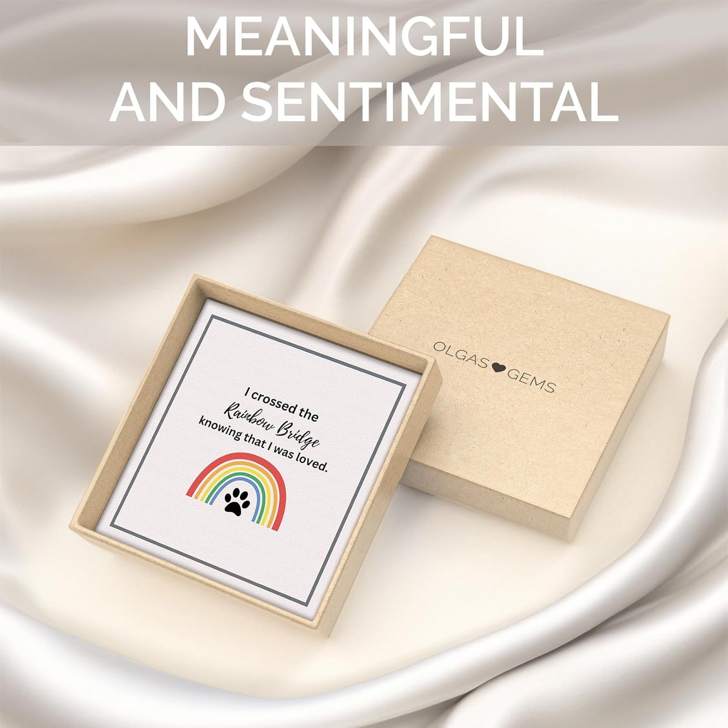 OLGAS GEMS Rainbow Bridge Pet Memorial Gifts: Sympathy Dog Memorial Gifts for Loss of Dog or Cat - Stone Bracelet and Meaningful Message Card Ideal for a Bereavement Remembrance Gift