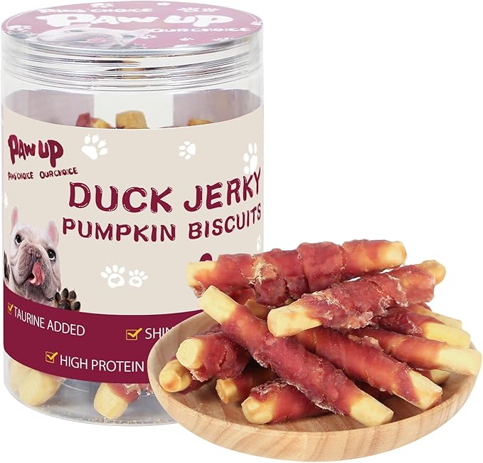 Dog Treats Pumpkin Biscuits Sticks w/Duck Low Fat Dog Snacks, Healthy Biscuits with Taurine for Small Dogs, 12.5 oz