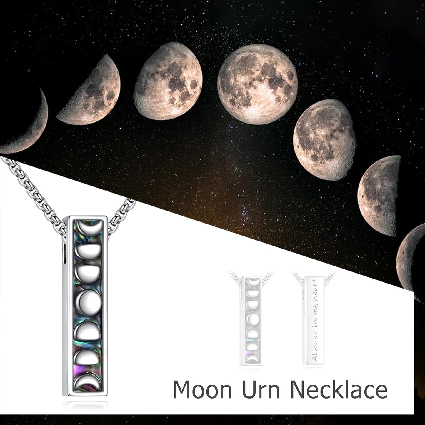 Urn Necklaces for Ashes Sterling Silver 3D Vertical Bar Memorial Pendant for Loved Ones Keepsake Cremation Jewelry Gifts for Women Men